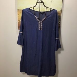 Naïf | Boho Navy Embroidered Tunic Dress L